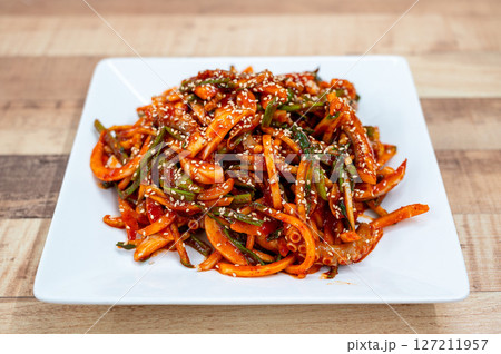 Korean food. Octopus with Vinegar Dressing 127211957