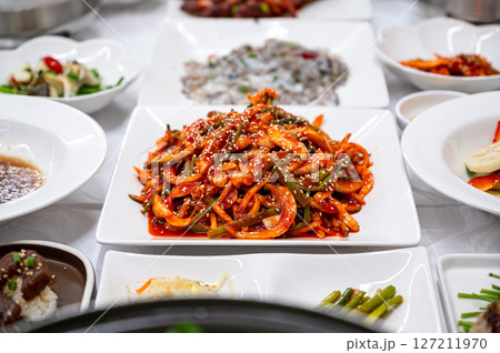 Korean food. Octopus with Vinegar Dressing Korean food. Octopus with Vinegar Dressing 127211970