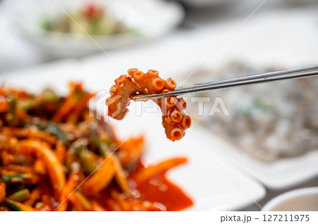 Korean food. Octopus with Vinegar Dressing Korean food. Octopus with Vinegar Dressing 127211975