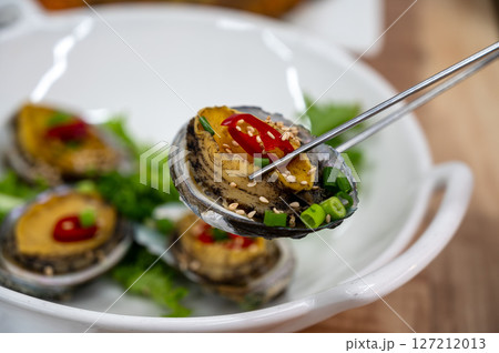 Korean food. Grilled abalone 127212013