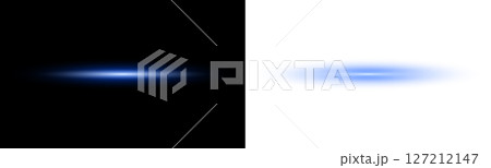 Neon light lines laser with glowing horizontal streaks. Futuristic horizontal streak and fog on dark background. Abstract electric sparkle speed energy digital effect. Neon light lines laser with glowing horizontal streaks. Futuristic horizontal streak and fog on dark background. Abstract electric sparkle speed energy digital effect. 127212147