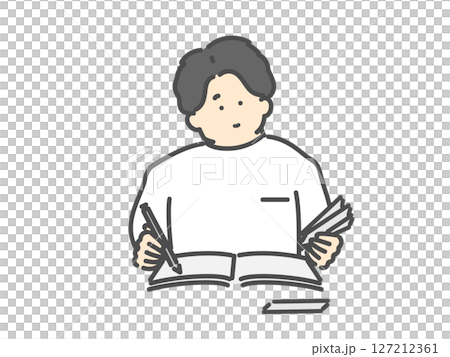 勉強する男性 イラスト 勉強する男性 イラスト 127212361