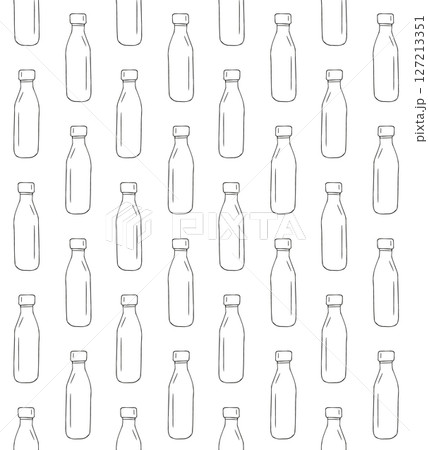 Vector seamless pattern of hand draw thermo bottle 127213351