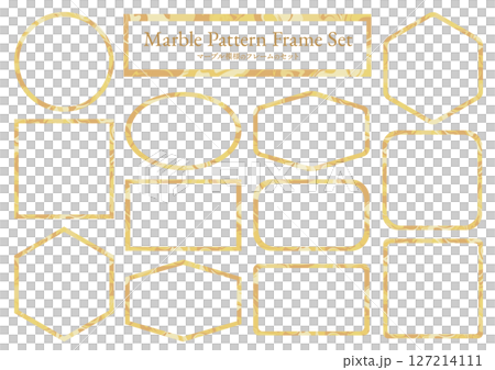 一組黃色大理石框架插圖_輪廓 127214111