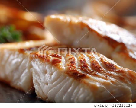 Grilled White Fish Fillet with Lemon 127215127
