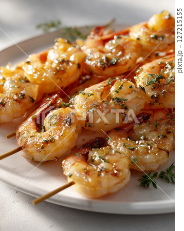 Garlic Butter Shrimp over Toasted Bread Garlic Butter Shrimp over Toasted Bread 127215155