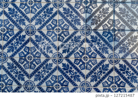 Beautiful Azulejo Tiles in a Traditional Beautiful Azulejo Tiles in a Traditional 127215487