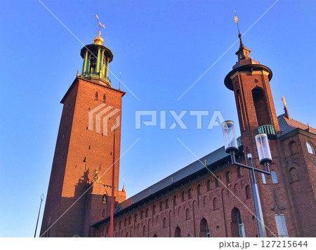 The tower of the Stockholm city hall in Stockholm,Sweden 127215644