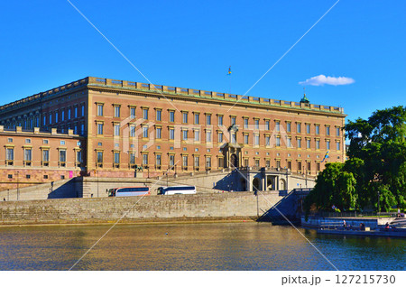 Facade of The Royal Palace of Stockholm, Swedish: Stockholms Slott or Kungliga Slottet, Kings official residence, located at Old Town, or Gamla Stan Facade of The Royal Palace of Stockholm, Swedish: Stockholms Slott or Kungliga Slottet, Kings official residence, located at Old Town, or Gamla Stan 127215730