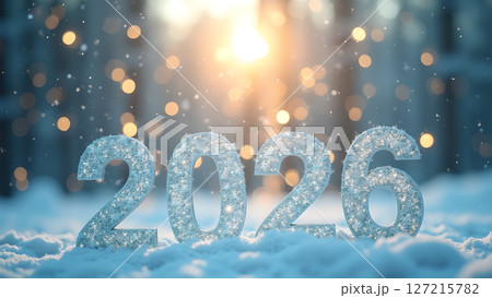 Sparkling 2026 New Year Celebration in Winter Wonderland Scene 127215782