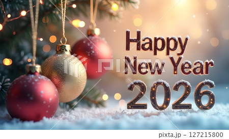 Enchanting 2026 new year's eve festive scene in winter wonderland setting 127215800