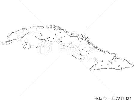 白地図　キューバ 127216324