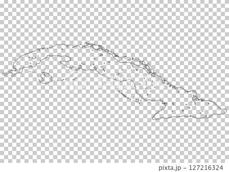白地図　キューバ 127216324