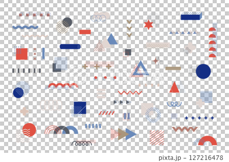 Geometric shapes decoration icon vector abstract set retro design background pattern art 127216478