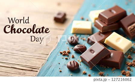 Delicious chocolate bars and sweets celebrate world chocolate day occasion 127216862