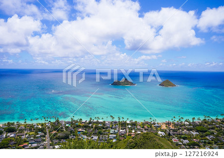 ハワイ ラニカイピルボックスから眺めたラニカイビーチ ハワイ ラニカイピルボックスから眺めたラニカイビーチ 127216924