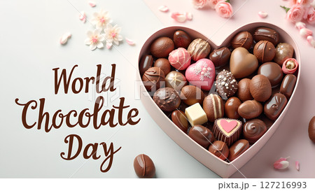 Celebrate World Chocolate Day with a Heart-Shaped Box of Delicious Treats 127216993