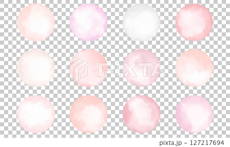 水彩粉彩圓圈套裝 | 粉紅色和紅色裝飾材料 水彩粉彩圓圈套裝 | 粉紅色和紅色裝飾材料 127217694