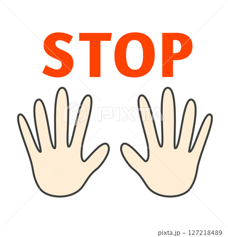 ストップの手のアイコンイラスト 127218489