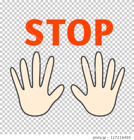 ストップの手のアイコンイラスト 127218489