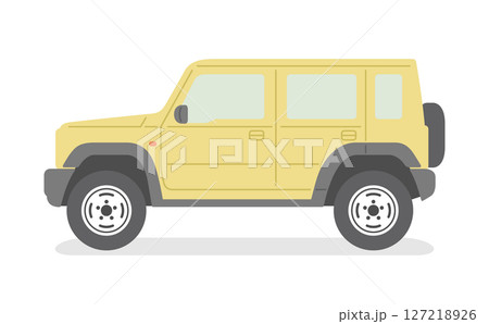 シンプルな四輪駆動車のイラスト素材 127218926