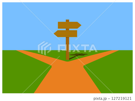 二手に分かれた道をどちらに行くか選択する 127219121