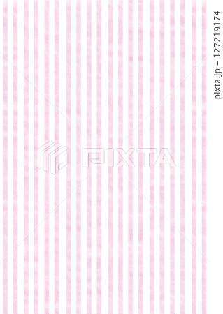 ストライプ柄の背景イラスト　水彩風の細い縦線　壁紙　かわいいピンク色さくらパステルカラー　シンプル 127219174