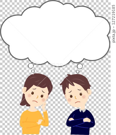 男人和女人擔心對話泡泡 127219185