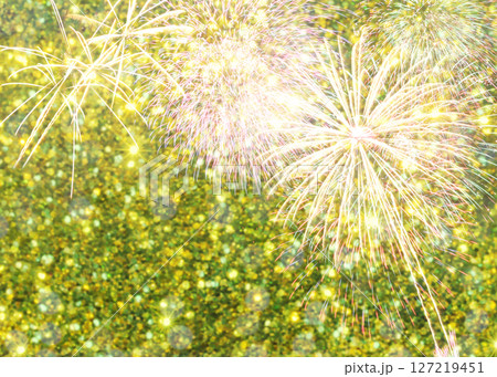 Vibrant Sparkling Fireworks Over Glittery Background to Celebrate New Year or Festive Events with Colorful Light and Joyful Atmosphere 127219451