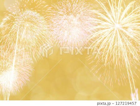 Stunning Display of Fireworks Against a Bright Golden Background Creating a Magical Atmosphere for Celebrations and Special Events with Sparkling Lights Stunning Display of Fireworks Against a Bright Golden Background Creating a Magical Atmosphere for Celebrations and Special Events with Sparkling Lights 127219457