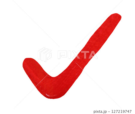 Bold Red Check Mark for Approval or Success with isolated on white background and have clipping paths. Bold Red Check Mark for Approval or Success with isolated on white background and have clipping paths. 127219747