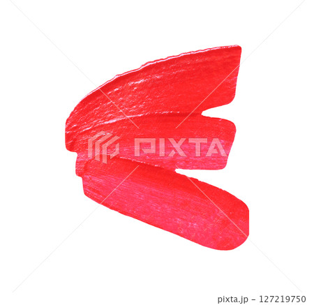 Vibrant Red Brush Stroke have isolated on white background and have clipping paths. 127219750