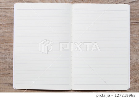 Blank Notebook on Wooden Table for Creativity Blank Notebook on Wooden Table for Creativity 127219968