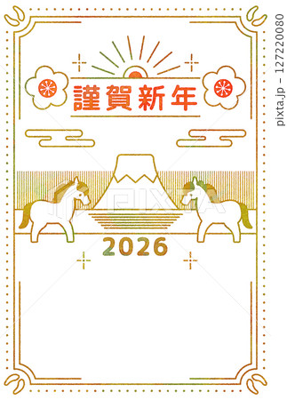 謹賀新年 午年 線画 シンプル デザイン 謹賀新年 午年 線画 シンプル デザイン 127220080