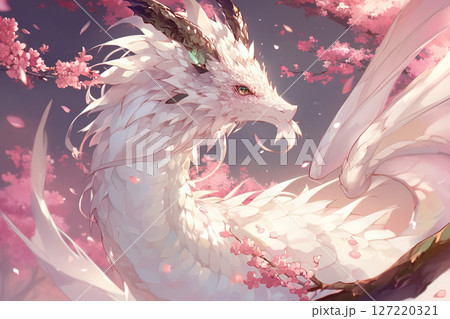 桜の花の中にいる白龍 桜の花の中にいる白龍 127220321