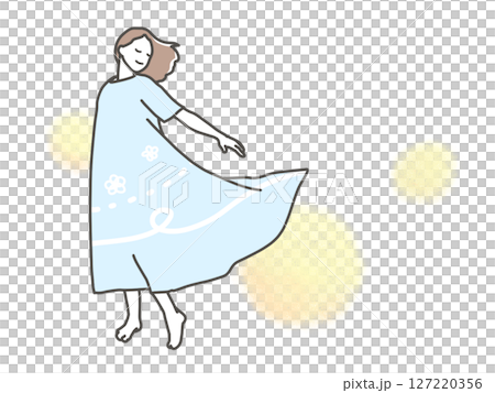 A woman feeling the wind 127220356