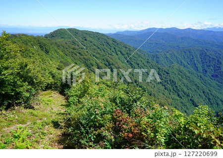 飯豊連峰の地蔵山から五段山への稜線 127220699