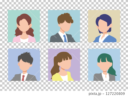 Business people square icon set 127220809