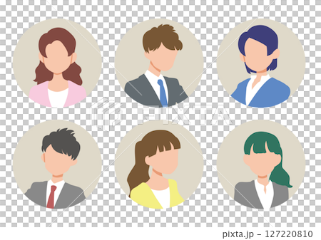 Business people round icon set 127220810
