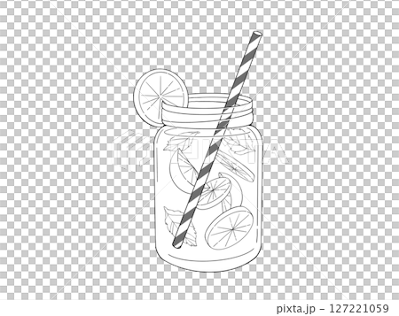 Simple monochrome illustration of a bottle of lemonade Simple monochrome illustration of a bottle of lemonade 127221059