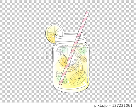 Simple watercolor illustration of a bottle of lemonade Simple watercolor illustration of a bottle of lemonade 127221061