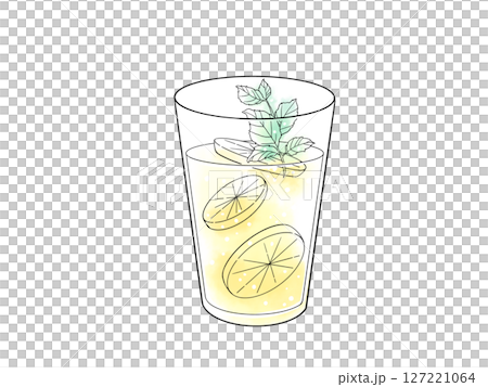 檸檬薄荷汁的簡單水彩畫 檸檬薄荷汁的簡單水彩畫 127221064