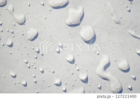 A closeup view capturing the beauty of water droplets resting on a surface 127221400
