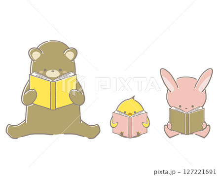 本を読む動物たちのイラスト 127221691