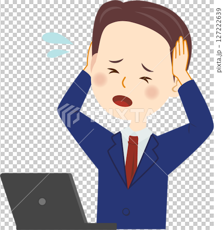 Businessman holding his head 127222639