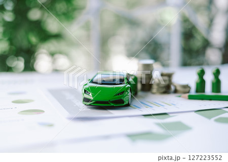 ESG strategies are driving business growth, boosting revenue and financial success by aligning economic goals with sustainable finance. growth, revenue, finance, economic, financial. green car 127223552