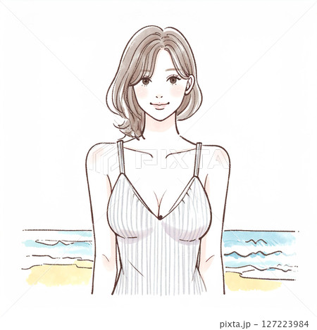 水着の女性・女の子のイラスト素材 127223984