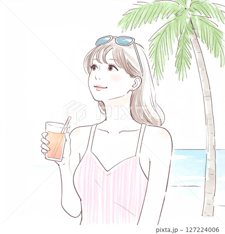 水着の女性・女の子のイラスト素材 127224006