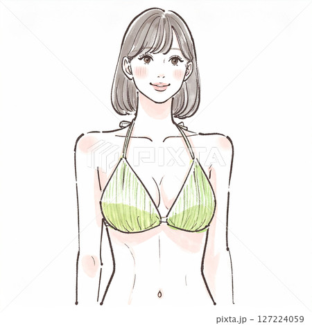 水着の女性・女の子のイラスト素材 127224059