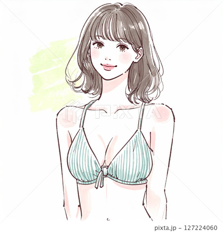 水着の女性・女の子のイラスト素材 127224060